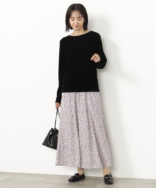 FOUND GOOD（ファウンドグッド）の「ベロアロンTEE（Tシャツ/カットソー・レディース・パープル系2/グリーン系2/アイボリー/ブラック・L/M）」の3枚目の写真