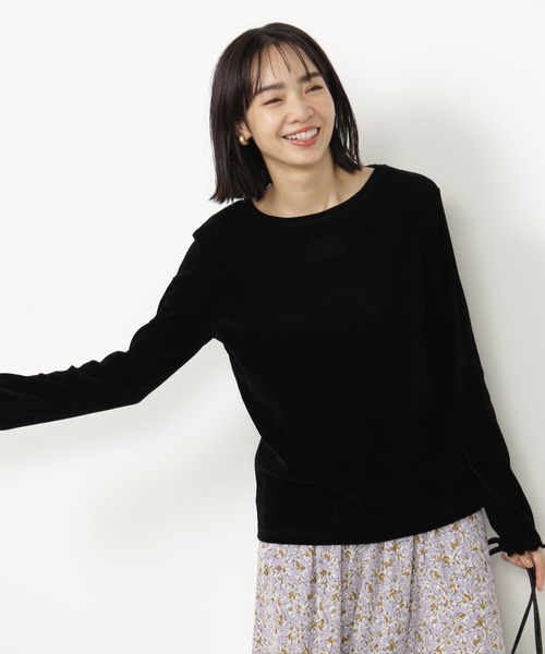 FOUND GOOD（ファウンドグッド）の「ベロアロンTEE（Tシャツ/カットソー・レディース・パープル系2/グリーン系2/アイボリー/ブラック・L/M）」の5枚目の写真