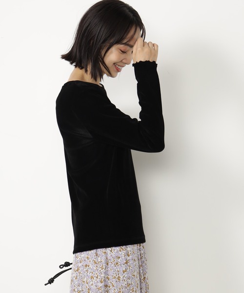 FOUND GOOD（ファウンドグッド）の「ベロアロンTEE（Tシャツ/カットソー・レディース・パープル系2/グリーン系2/アイボリー/ブラック・L/M）」の6枚目の写真