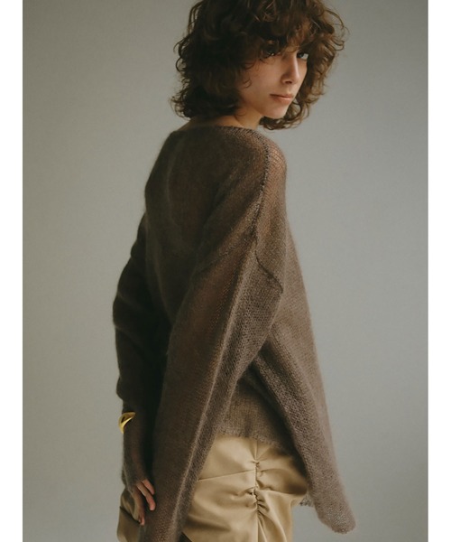 HER.（ハー）の「モヘアニットプルオーバー（ニット/セーター・レディース・チャコールグレー/オフホワイト/ブラウン・フリー）」の5枚目の写真
