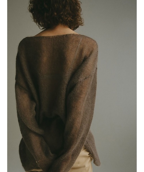 HER.（ハー）の「モヘアニットプルオーバー（ニット/セーター・レディース・チャコールグレー/オフホワイト/ブラウン・フリー）」の6枚目の写真