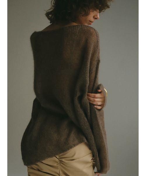 HER.（ハー）の「モヘアニットプルオーバー（ニット/セーター・レディース・チャコールグレー/オフホワイト/ブラウン・フリー）」の7枚目の写真