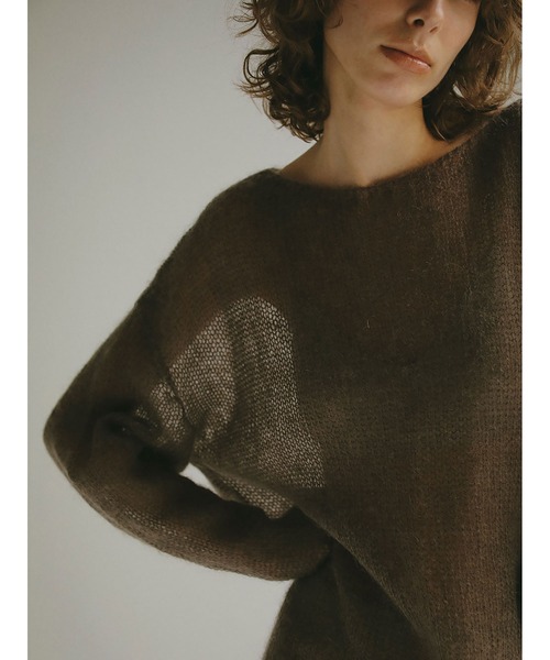 HER.（ハー）の「モヘアニットプルオーバー（ニット/セーター・レディース・チャコールグレー/オフホワイト/ブラウン・フリー）」の9枚目の写真