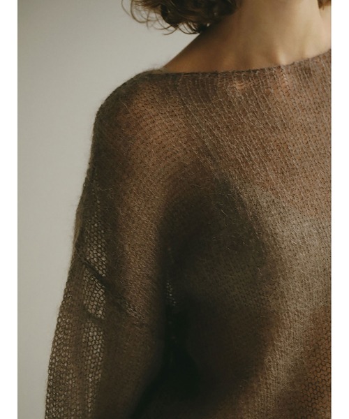 HER.（ハー）の「モヘアニットプルオーバー（ニット/セーター・レディース・チャコールグレー/オフホワイト/ブラウン・フリー）」の10枚目の写真