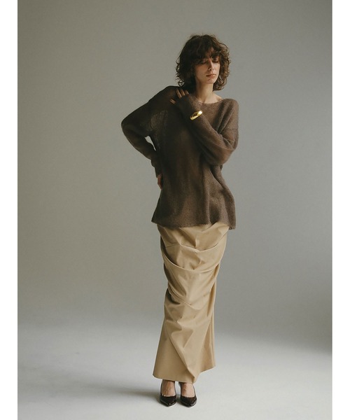 HER.（ハー）の「モヘアニットプルオーバー（ニット/セーター・レディース・チャコールグレー/オフホワイト/ブラウン・フリー）」の14枚目の写真