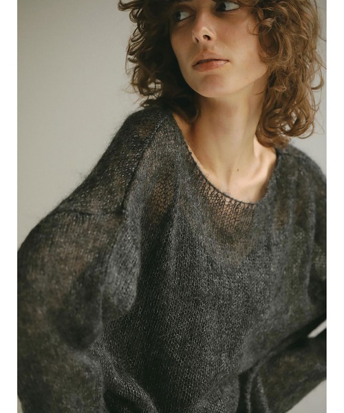 HER.（ハー）の「モヘアニットプルオーバー（ニット/セーター・レディース・チャコールグレー/オフホワイト/ブラウン・フリー）」の17枚目の写真