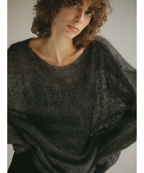 HER.（ハー）の「モヘアニットプルオーバー（ニット/セーター・レディース・チャコールグレー/オフホワイト/ブラウン・フリー）」の18枚目の写真