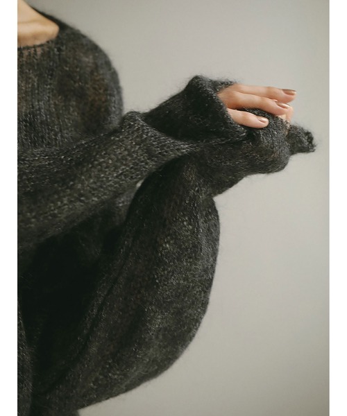 HER.（ハー）の「モヘアニットプルオーバー（ニット/セーター・レディース・チャコールグレー/オフホワイト/ブラウン・フリー）」の21枚目の写真