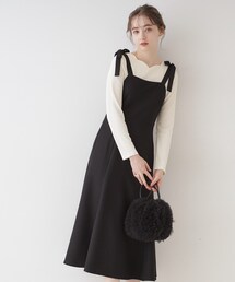 ◆【着映えするワンピース】肩リボンチェックワンピース