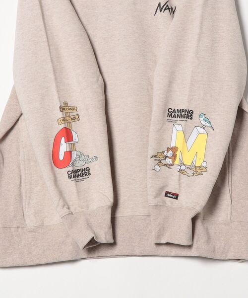 NANGA（ナンガ）の「ECO HYBRID CAMPING MANNERS RRC SWEATSHIRT（スウェット・メンズ・カーキ/ブラック/ライトグレー/オートミール・S/M/L/XL）」の11枚目の写真