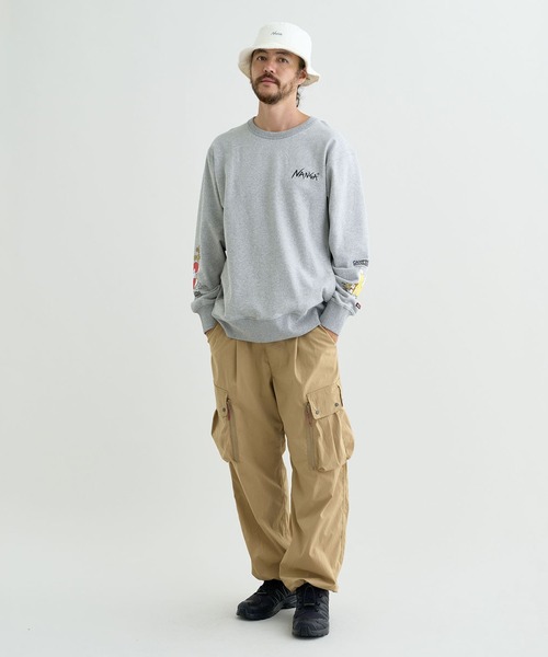 NANGA（ナンガ）の「ECO HYBRID CAMPING MANNERS RRC SWEATSHIRT（スウェット・メンズ・カーキ/ブラック/ライトグレー/オートミール・S/M/L/XL）」の12枚目の写真