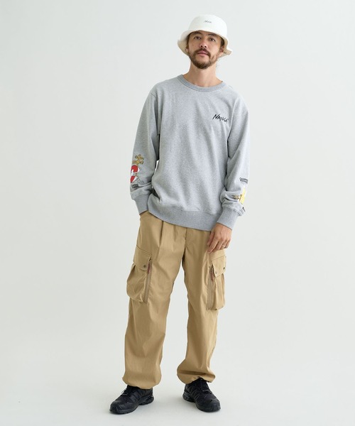 NANGA（ナンガ）の「ECO HYBRID CAMPING MANNERS RRC SWEATSHIRT（スウェット・メンズ・カーキ/ブラック/ライトグレー/オートミール・S/M/L/XL）」の15枚目の写真