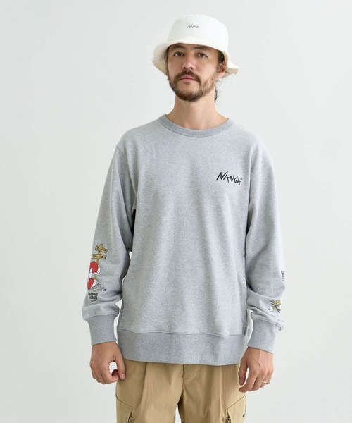 NANGA（ナンガ）の「ECO HYBRID CAMPING MANNERS RRC SWEATSHIRT（スウェット・メンズ・カーキ/ブラック/ライトグレー/オートミール・S/M/L/XL）」の16枚目の写真