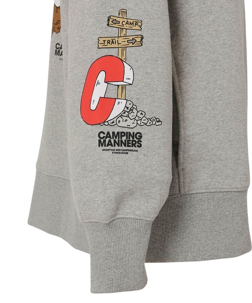 NANGA（ナンガ）の「ECO HYBRID CAMPING MANNERS RRC SWEATSHIRT（スウェット・メンズ・カーキ/ブラック/ライトグレー/オートミール・S/M/L/XL）」の5枚目の写真