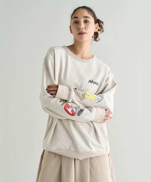 NANGA（ナンガ）の「ECO HYBRID CAMPING MANNERS RRC SWEATSHIRT（スウェット・メンズ・カーキ/ブラック/ライトグレー/オートミール・S/M/L/XL）」の18枚目の写真