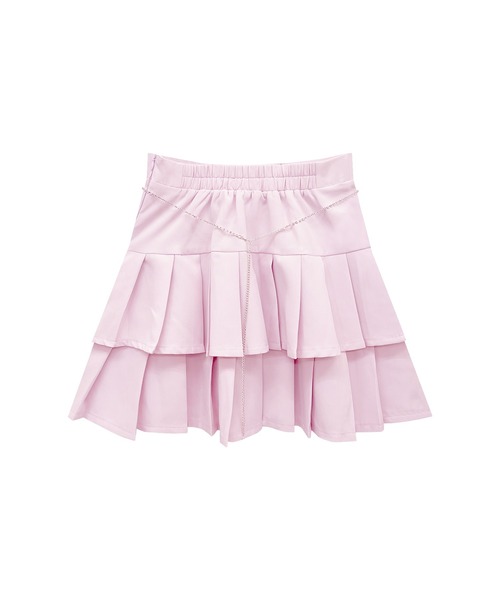 Honey Cinnamon（ハニーシナモン）の「2段プリーツハートベルトスカート（スカート・レディース・ベージュ/ピンク・FREE）」の13枚目の写真