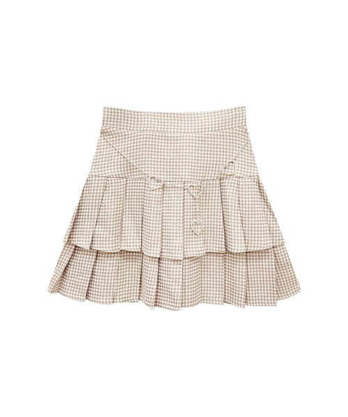 Honey Cinnamon（ハニーシナモン）の「2段プリーツハートベルトスカート（スカート・レディース・ベージュ/ピンク・FREE）」の9枚目の写真