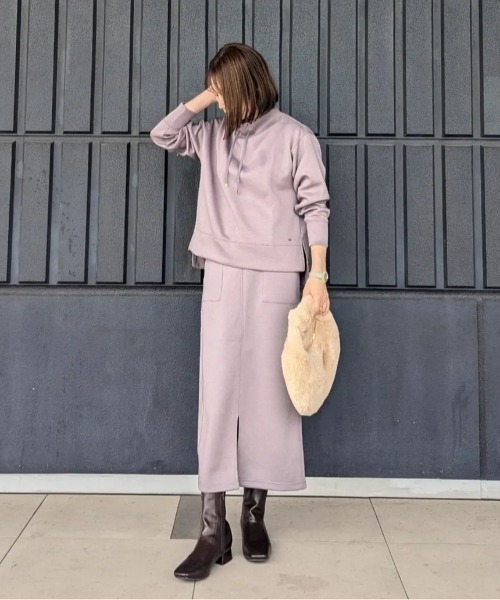 ikka（イッカ）の「【雑誌InRed11月号掲載】GOKU楽ダンボールタイトスカート【洗濯機で洗える】（スカート・レディース・レッド/ベージュ/モカ/ダークグリーン/ブラック・S/M/L）」の22枚目の写真