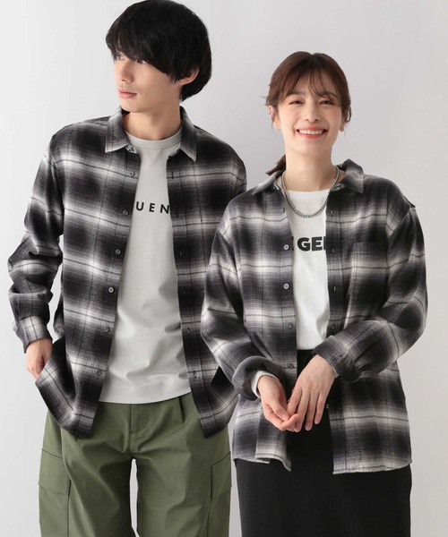 GLOBAL WORK(グローバルワーク)の「やわらかリッチネルレギュラーシャツ/116351(シャツ/ブラウス・メンズ・ホワイト系8/チャコール/グレー系その他2/グリーン系その他/ブルー系その他/グレー系1/グリーン系2/ダークネイビー/オフホワイト/ネイビー系9/ホワイト系その他7/ブラック系9・SMALL/MEDIUM/LARGE/X-LARGE)」の5枚目の写真