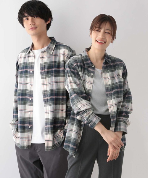 GLOBAL WORK(グローバルワーク)の「やわらかリッチネルレギュラーシャツ/116351(シャツ/ブラウス・メンズ・ホワイト系8/チャコール/グレー系その他2/グリーン系その他/ブルー系その他/グレー系1/グリーン系2/ダークネイビー/オフホワイト/ネイビー系9/ホワイト系その他7/ブラック系9・SMALL/MEDIUM/LARGE/X-LARGE)」の9枚目の写真