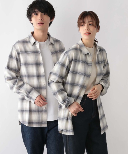 GLOBAL WORK(グローバルワーク)の「やわらかリッチネルレギュラーシャツ/116351(シャツ/ブラウス・メンズ・ホワイト系8/チャコール/グレー系その他2/グリーン系その他/ブルー系その他/グレー系1/グリーン系2/ダークネイビー/オフホワイト/ネイビー系9/ホワイト系その他7/ブラック系9・SMALL/MEDIUM/LARGE/X-LARGE)」の3枚目の写真