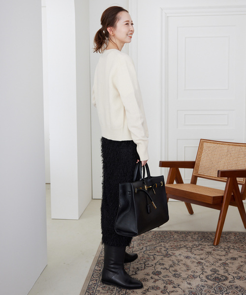 SLOBE IENA(スローブイエナ)の「echecs クルーネックカーディガン(カーディガン/ボレロ・レディース・ライトグリーン/レッド/チャコールグレー/アイボリー・FREE)」の13枚目の写真