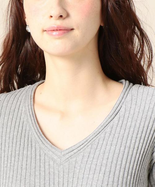 BEAUTY&YOUTH UNITED ARROWS(ビューティーアンドユースユナイテッドアローズ)の「BY コットンリブVネックワンピース◆(ワンピース・レディース・ブラック/グレー/オリーブ・フリー)」の8枚目の写真