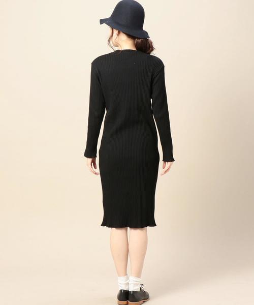 BEAUTY&YOUTH UNITED ARROWS(ビューティーアンドユースユナイテッドアローズ)の「BY コットンリブVネックワンピース◆(ワンピース・レディース・ブラック/グレー/オリーブ・フリー)」の15枚目の写真