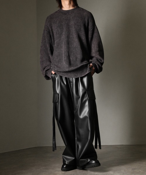 welise（ウェライズ）の「【welise/ウェライズ】ケミカルオーバーダイ スプリングニット オーバーサイズ 2重襟クルーネックセーター（ニット/セーター・メンズ・ブルー系その他/ブラック/ワイン/グレー・S/M/L/XL）」の17枚目の写真