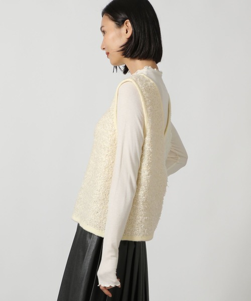 LAKOLE（ラコレ）の「2WAYテープヤーンベスト / 145835（ベスト・レディース・グレー/ブラック/アイボリー・FREE）」の6枚目の写真