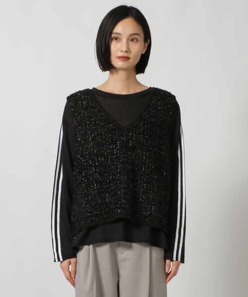 LAKOLE（ラコレ）の「2WAYテープヤーンベスト / 145835（ベスト・レディース・グレー/ブラック/アイボリー・FREE）」の8枚目の写真