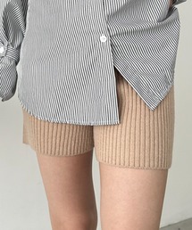 リブニットショートパンツ