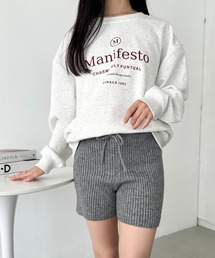 リブニットショートパンツ