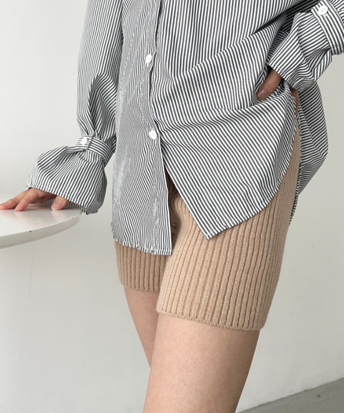 CLEA（クレア）の「リブニットショートパンツ（その他パンツ・レディース・ベージュ/アイボリー/ブラック/グレー・FREE）」の5枚目の写真