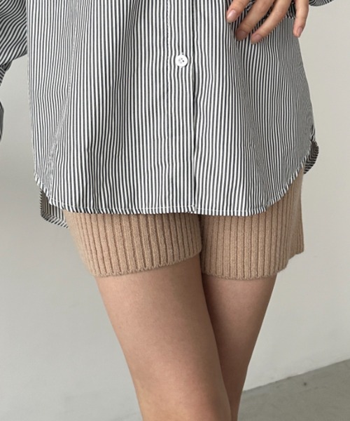 CLEA（クレア）の「リブニットショートパンツ（その他パンツ・レディース・ベージュ/アイボリー/ブラック/グレー・FREE）」の6枚目の写真