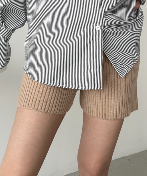 CLEA（クレア）の「リブニットショートパンツ（その他パンツ・レディース・ベージュ/アイボリー/ブラック/グレー・FREE）」の7枚目の写真