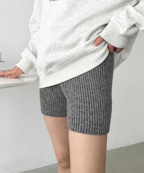 CLEA（クレア）の「リブニットショートパンツ（その他パンツ・レディース・ベージュ/アイボリー/ブラック/グレー・FREE）」の10枚目の写真