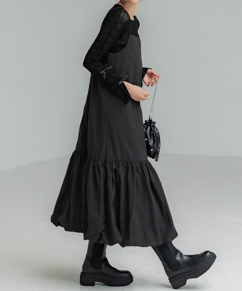 セール】【WEB限定セール】バルーンヘム ナイロンキャミワンピース