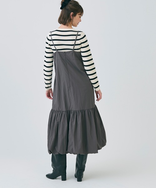 coca(coca)(コカ)の「【WEB限定セール】バルーンヘム ナイロンキャミワンピース(ワンピース・レディース・ブラック/チャコール・M/L)」の8枚目の写真