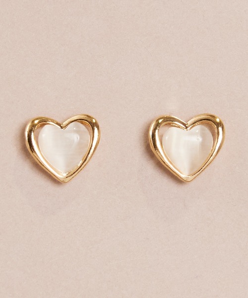 Zoule ゾーラ：ネイビーシリーズ cats heart ハート ピアス