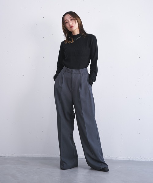 ans dotsloevner ストレートパンツ ワイドストレートパンツ（スラックス）｜nearness（ニアネス）の