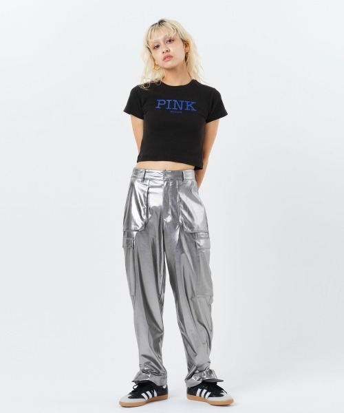 atmos pink(アトモスピンク)の「atmos pink Rib Tight T-Shirt / アトモス ピンク リブ タイト ティーシャツ(Tシャツ/カットソー・レディース・バーガンディー/ブラック/ホワイト・FREE)」の11枚目の写真