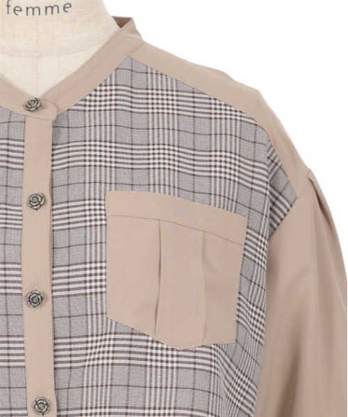 axes femme（アクシーズファム）の「チェック柄パッチワークワンピース（ワンピース・レディース・ワイン/ダークグリーン/ベージュ・FREE）」の21枚目の写真