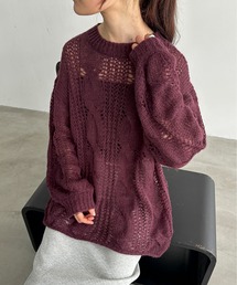 Yuki Hashimoto レッドメッシュニット 楽天市場】メッシュ ニット（カラーレッド）（トップス
