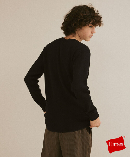HANES（ヘインズ）の「HANES / ヘインズ THERMAL TOP L/S HM4-Y203（Tシャツ/カットソー・メンズ・ホワイト/ブラック・MEDIUM/LARGE/X-LARGE）」の2枚目の写真