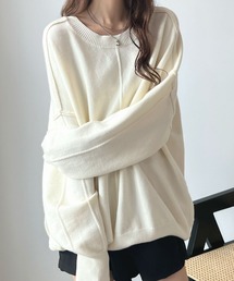 ABYS | モチモチで着心地抜群◎カラーパイピングススウェットニット(ニット/セーター)