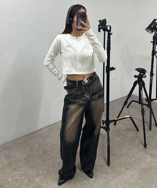 WHO'S WHO gallery(フーズフーギャラリー)の「【SLOPPY/スロッピー】フューチャーロゴジップリブトップス(Tシャツ/カットソー・レディース・ホワイト/チャコールグレー/ライトグレー/ブラック/ブラウン/ホワイト系その他/グレー系その他/ブラック系その他2/ブラック系その他3/グレー系その他2・FREE)」の11枚目の写真