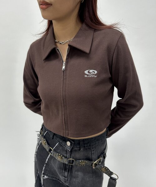 WHO'S WHO gallery(フーズフーギャラリー)の「【SLOPPY/スロッピー】フューチャーロゴジップリブトップス(Tシャツ/カットソー・レディース・ホワイト/チャコールグレー/ライトグレー/ブラック/ブラウン/ホワイト系その他/グレー系その他/ブラック系その他2/ブラック系その他3/グレー系その他2・FREE)」の15枚目の写真