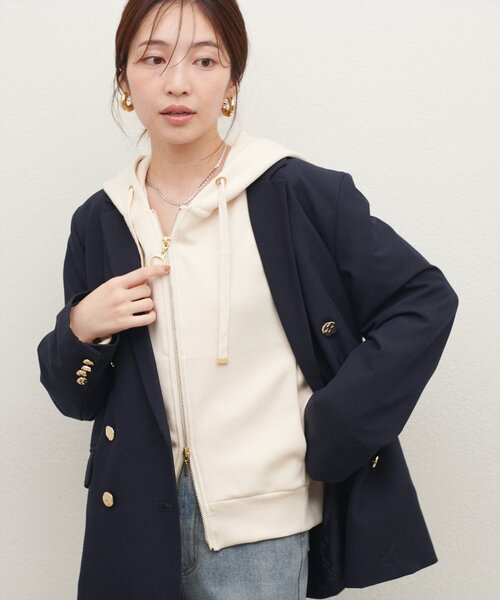 natural couture(ナチュラルクチュール)の「ふわもちWzipパーカー(Tシャツ/カットソー・レディース・ピンク/ブラウン/チャコールグレー/アイボリー/グレイッシュベージュ・FREE)」の11枚目の写真