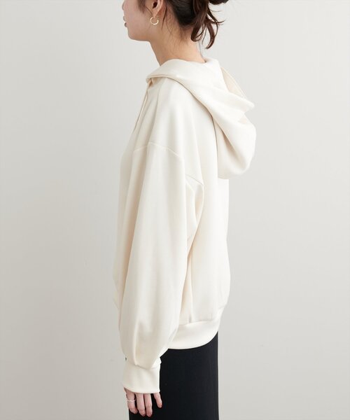 natural couture(ナチュラルクチュール)の「ふわもちWzipパーカー(Tシャツ/カットソー・レディース・ピンク/ブラウン/チャコールグレー/アイボリー/グレイッシュベージュ・FREE)」の18枚目の写真